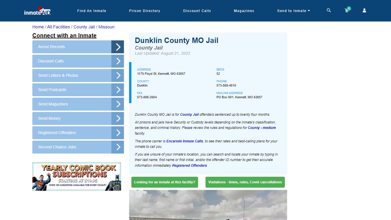 Dunklin County MO Jail - Inmate Locator - Kennett, MO